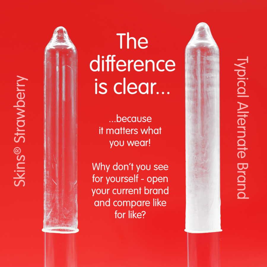 SKINS - PRESERVATIVI PREMIUM ALLA FRAGOLA CONFEZIONE DA 4 - immagine 3