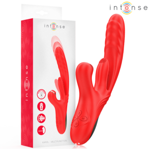 INTENSE – KAROL VIBRATORE MULTIFUNZIONE SPINTA E STIMOLAZIONE E ONDE STIMOLANTI ROSSO