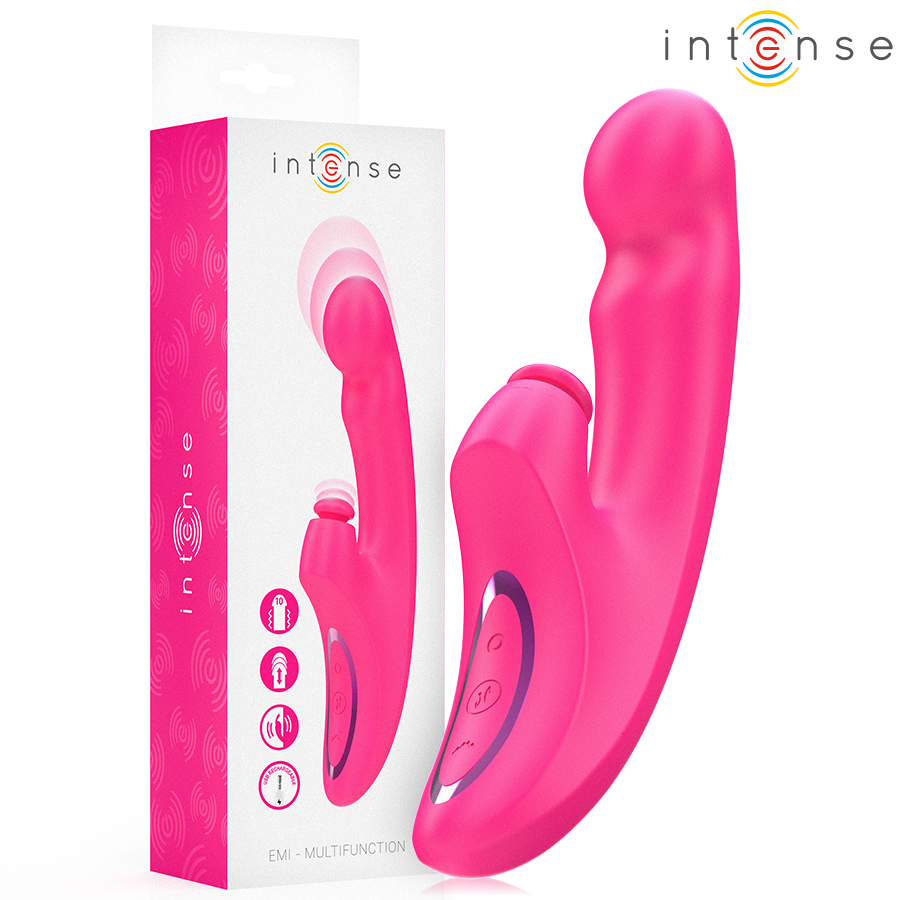 INTENSE – VIBRATORE EMI 13,5 CM MULTIFUNZIONE 3 IN 1 10 VIBRAZIONI ROSA