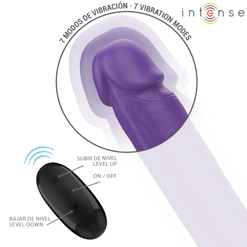 INTENSE - GUNTER DILDO DOPPIO VIBRATORE 40 CM VIOLA TELECOMANDO - immagine 3