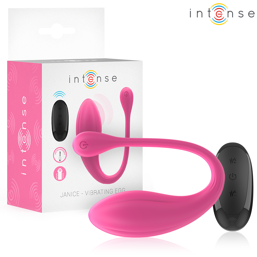 INTENSE – JANICE U VIBRATORE DOPPIA STIMOLAZIONE 10 VIBRAZIONI ROSA TELECOMANDO