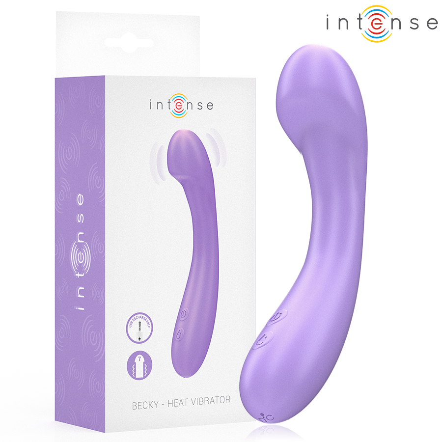INTENSE – VIBRATORE BECKY 19 CM RISCALDABILE 7 VIBRAZIONI VIOLA