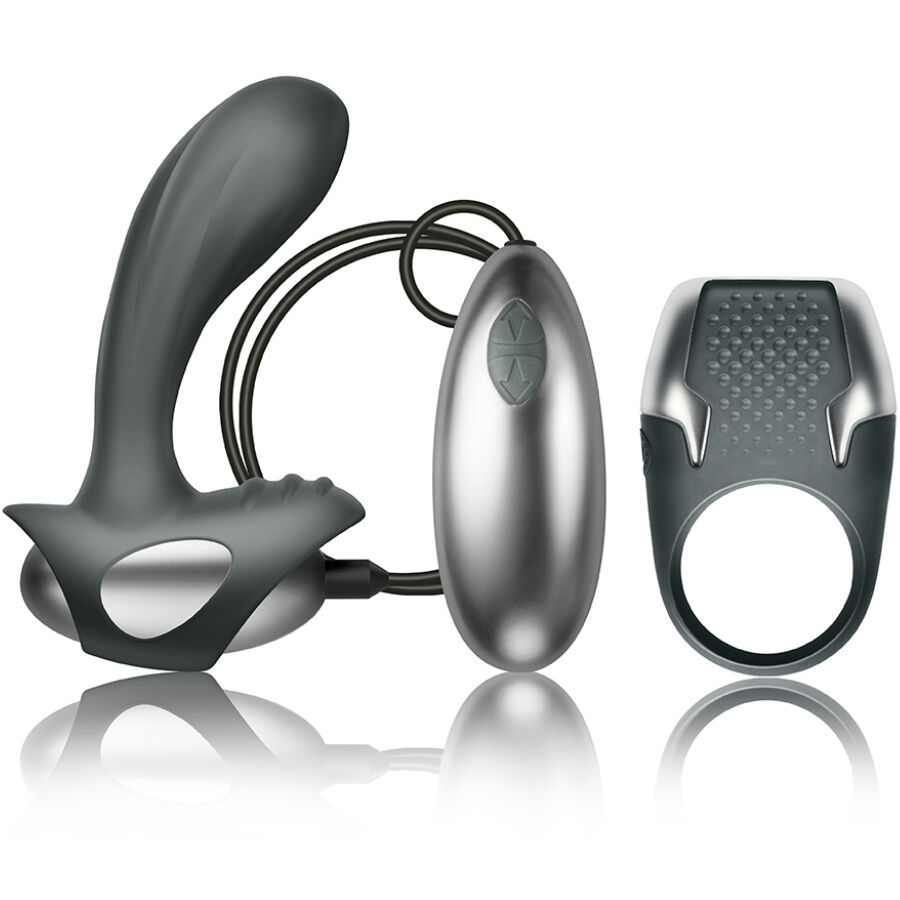 CLIMAXIMUM – EXCITE KIT ANELLO PER IL PENE + MASSAGGIATORE PER LA PROSTATA CON FILO