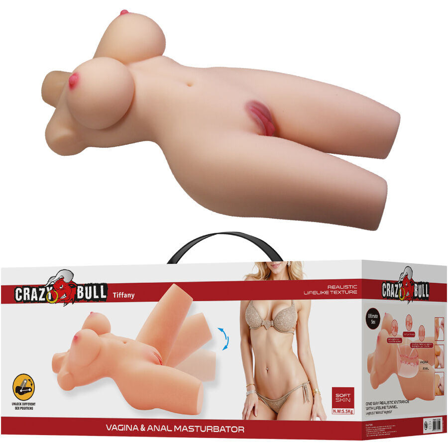 CRAZY BULL – TIFFANY TORSO FEMMINILE REALISTICO VAGINA E ANALE 5,5 KG