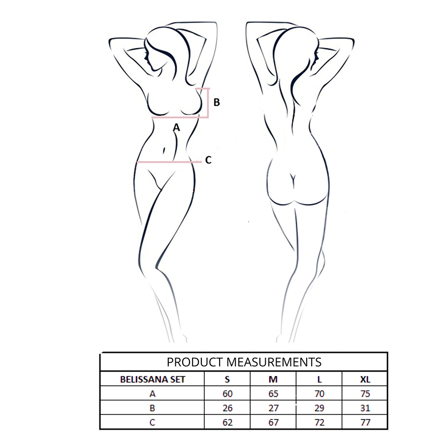 PASSION - BELISSANA REGGISENO + PERIZOMA BIANCO L/XL - immagine 2