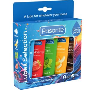 PASANTE – CONFEZIONE LUBRIFICANTI AROMI ASSORTITI 5 UNITÀ X 15 ML