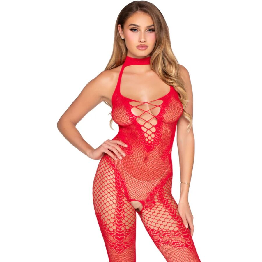 LEG AVENUE – 89336 BODYSTOCKING ROSSO SENZA CAVALLO – TAGLIA UNICA