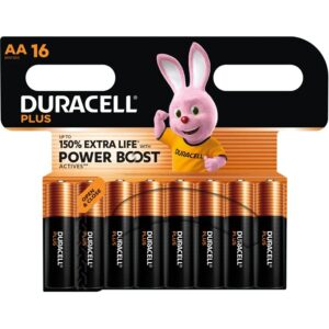DURACELL – PLUS POWER BOOST BATTERIA ALCALINE AA LR6 BLISTER x 16