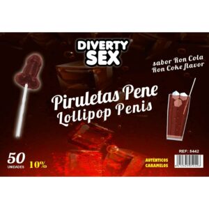 DIABLO GOLOSO – 50 LECCA LECCA AL PENE GUSTO RON COLA 10% ALCOOL