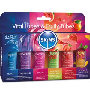 SKINS – KIT LUBRIFICANTI VITALI E FRUTTATI 6 x 12 ML