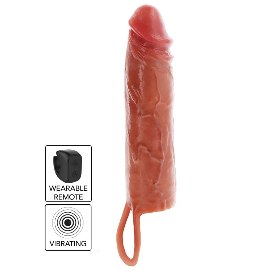 GET REAL – GUAINA VIBRANTE PER PENE IN SILICONE PER PELLE IDRATATA CARAMELLO 20 CM