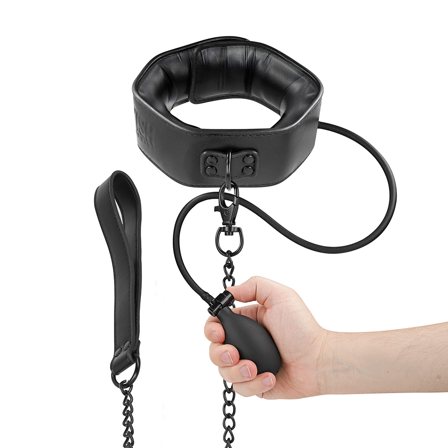 FETISH SUBMISSIVE BONDAGE – COLLARE GONFIABILE DA STRANGOLAMENTO CON CATENA FETISH SUBMISSIVE BONDAGE – COLLARE GONFIABILE DA STRANGOLAMENTO CON CATENA