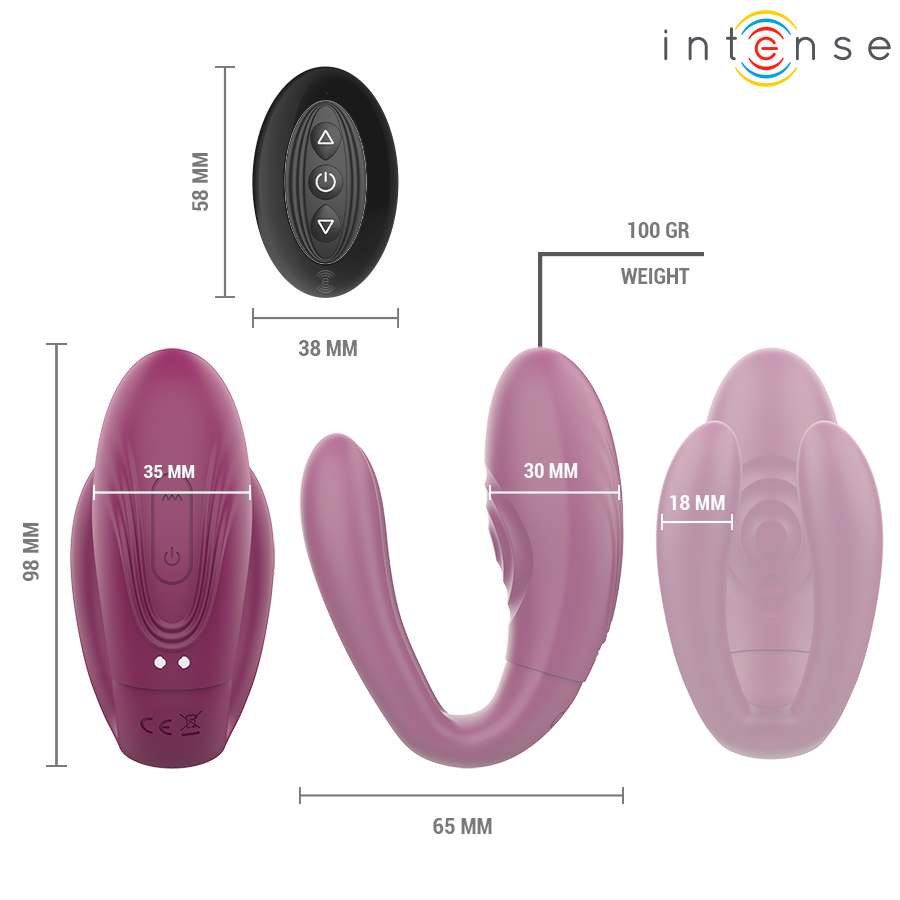 INTENSE - STIMOLATORE A MORSETTO CON VIBRAZIONE E TAPPING SANDRA CON TELECOMANDO - immagine 6