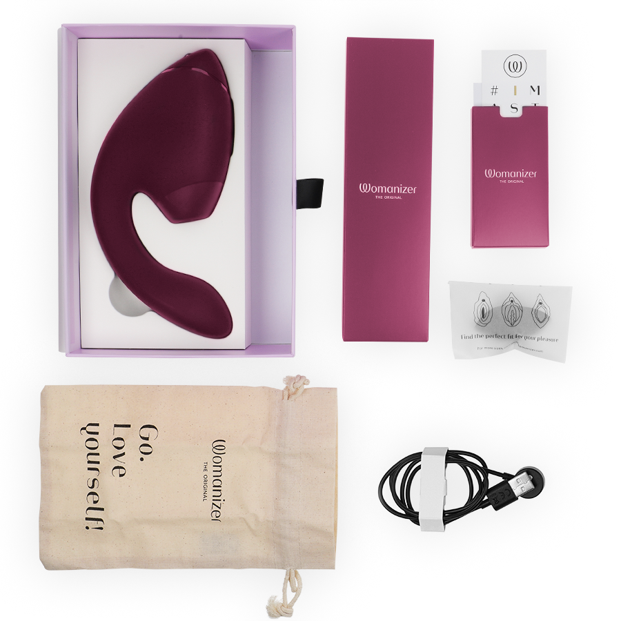 WOMANIZER - DUO NEXT STIMOLATORE DOPPIO CLITORIDEO E PUNTO G ROSA SCURO - immagine 4