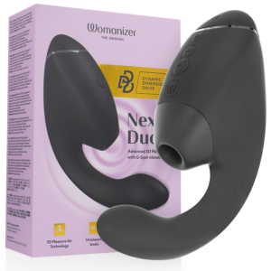 WOMANIZER – DUO NEXT STIMOLATORE DOPPIO CLITORIDEO E PUNTO G NERO