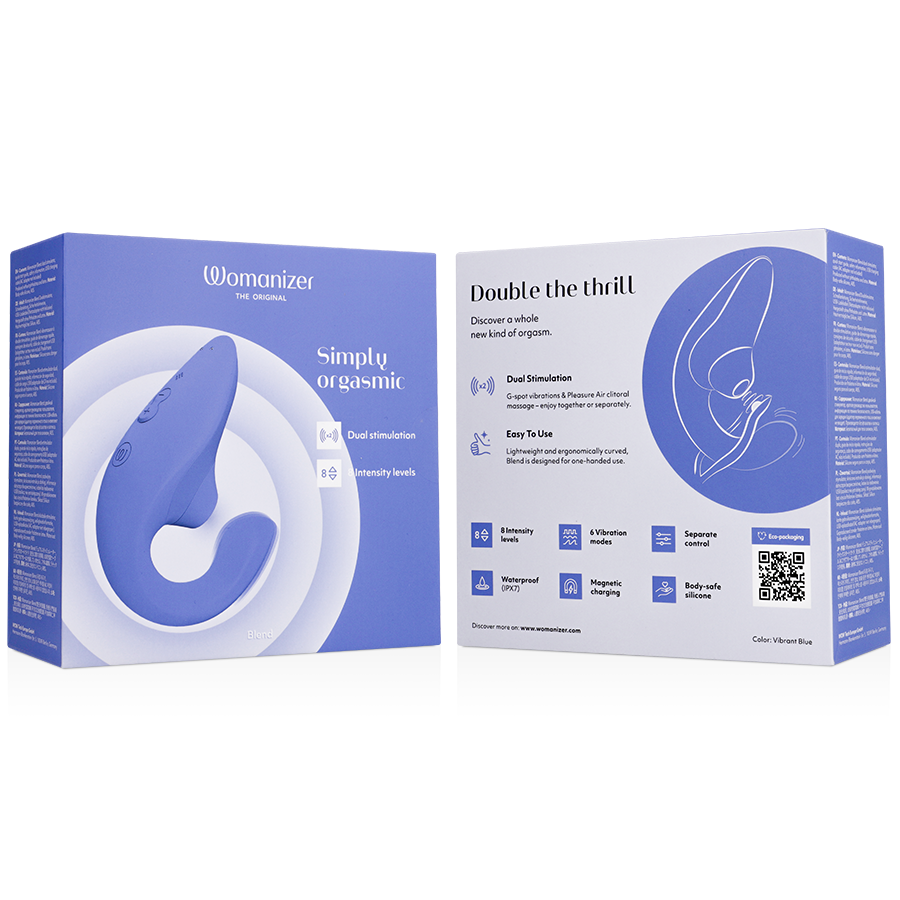 WOMANIZER - BLEND RABBIT VIBRATOR STIMOLATORE BLU VIBRANTE - immagine 7