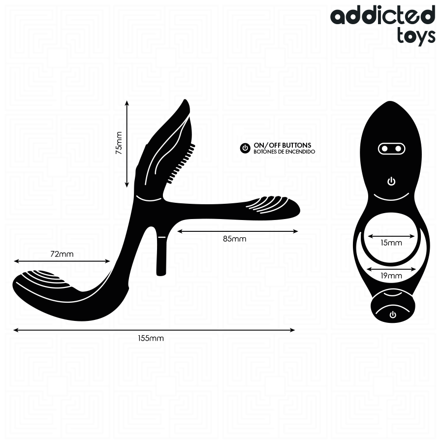 ADDICTED TOYS - DOPPIO ANELLO PER PENE CON STIMOLATORE CLITORIDEO - immagine 6