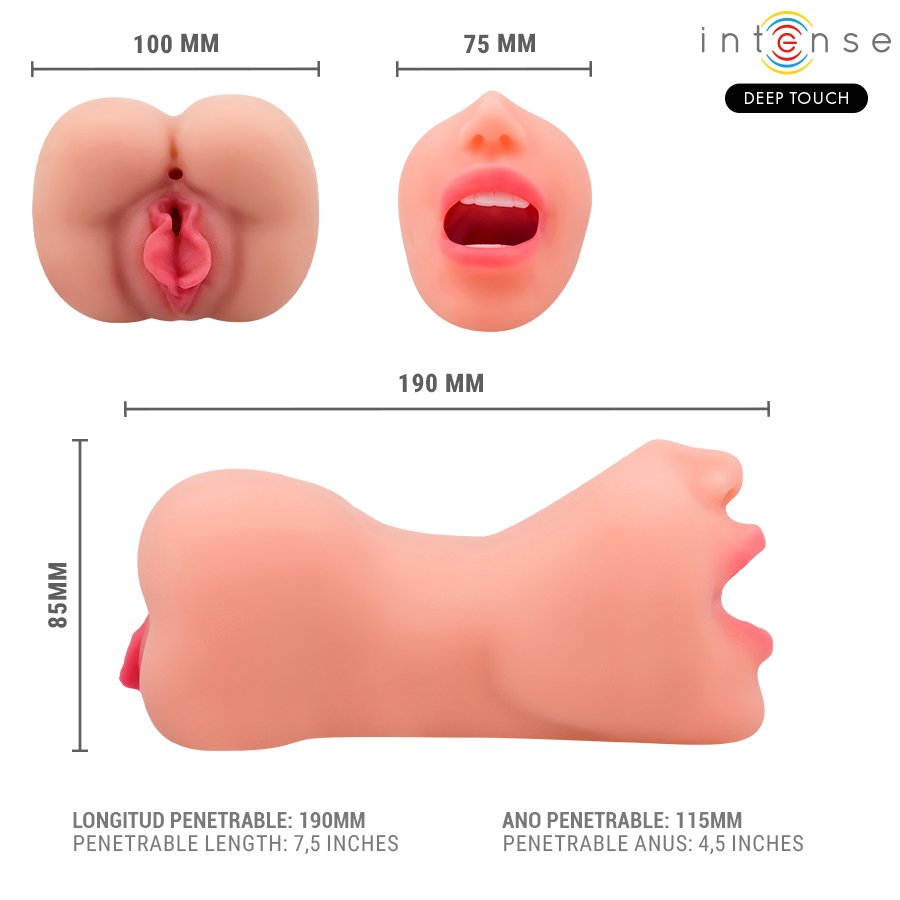 INTENSE DEEP TOUCH - MASTURBATORE RILEY A DOPPIA BOCCA E VAGINA - immagine 7