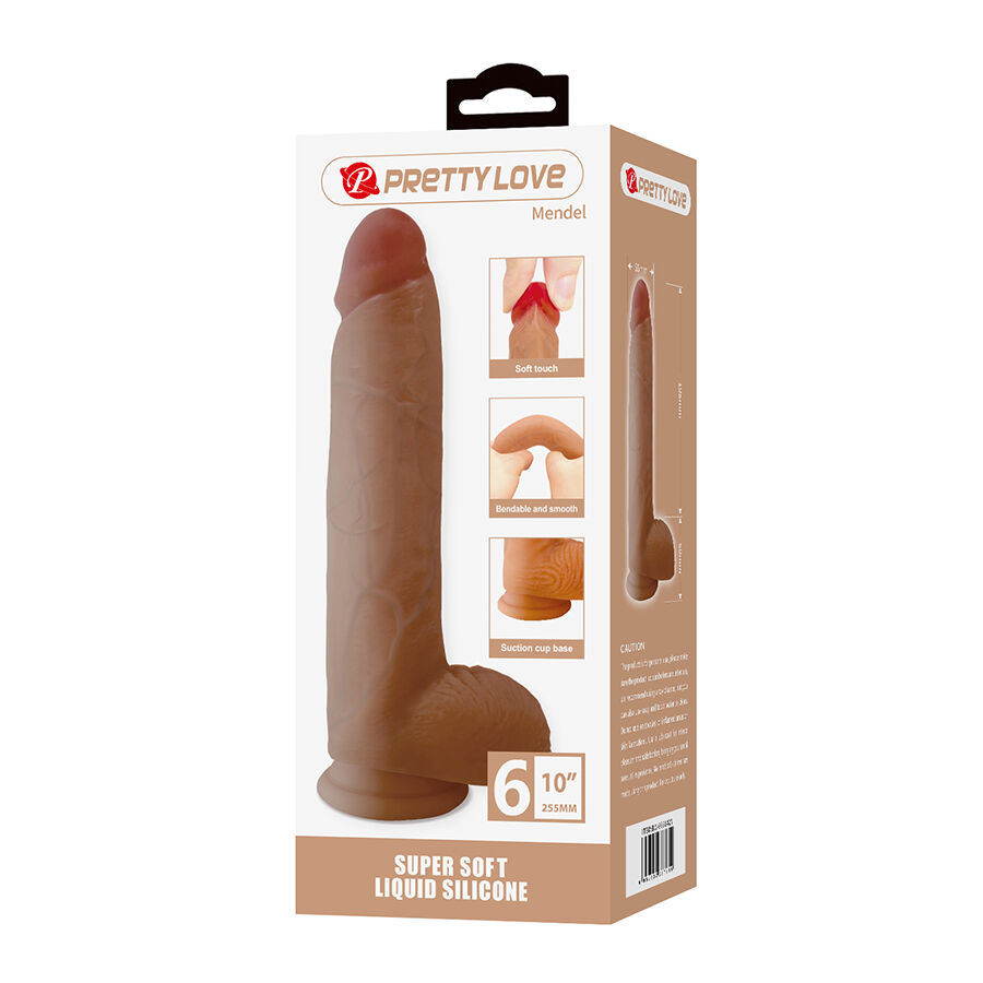 PRETTY LOVE - MENDEL DILDO REALISTICO CON VENTOSA 25,5 CM -Ø- 5,6 CM - immagine 6