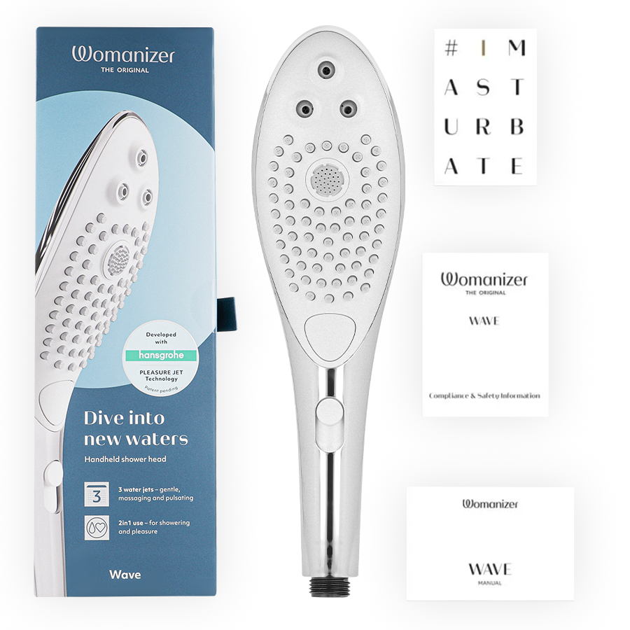 WOMANIZER - SOFFIONE DOCCIA STIMOLANTE CLITORIDEO WAVE CROMATO - immagine 5