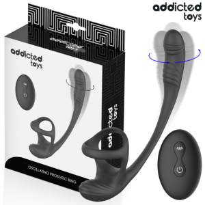 ADDICTED TOYS – PLUG ANALE CON VIBRAZIONE E OSCILLAZIONE A 360º E STIMOLATORE DEI TESTICOLI