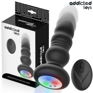 ADDICTED TOYS – TAPPO ANALE ROTANTE E VIBRANTE, LUCE LED, TELECOMANDO