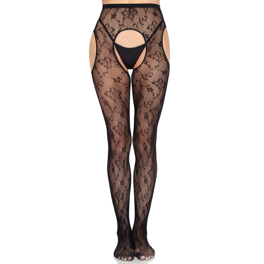 LEG AVENUE – COLLANT CON REGGICALZE BLOOM NET 1967 NERO – TAGLIA UNICA LEG AVENUE – COLLANT CON REGGICALZE BLOOM NET 1967 NERO – TAGLIA UNICA