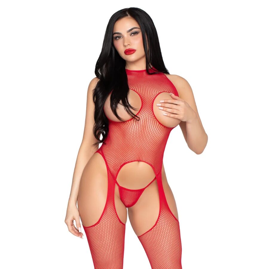 LEG AVENUE – 89374 BODYSTOCKING E SLIP SENZA COPPE ROSSO – TAGLIA UNICA LEG AVENUE – 89374 BODYSTOCKING E SLIP SENZA COPPE ROSSO – TAGLIA UNICA