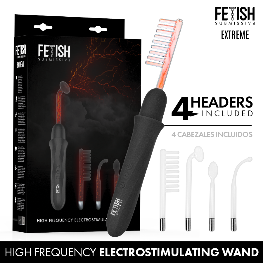FETISH SUBMISSIVE – VIBRADOR WAND ELECTROESTIMULACIÓN ALTA FRECUENCIA FETISH SUBMISSIVE – VIBRADOR WAND ELECTROESTIMULACIÓN ALTA FRECUENCIA