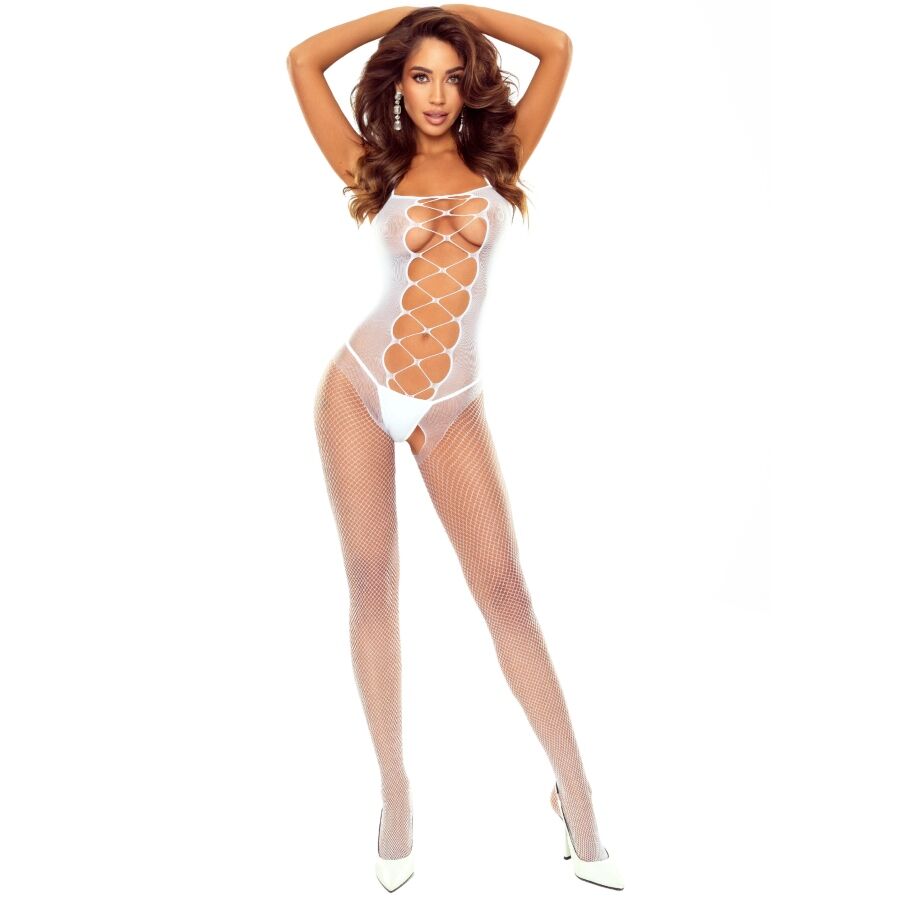 PASSION – BS124 BODYSTOCKING CORDONES BLANCO
