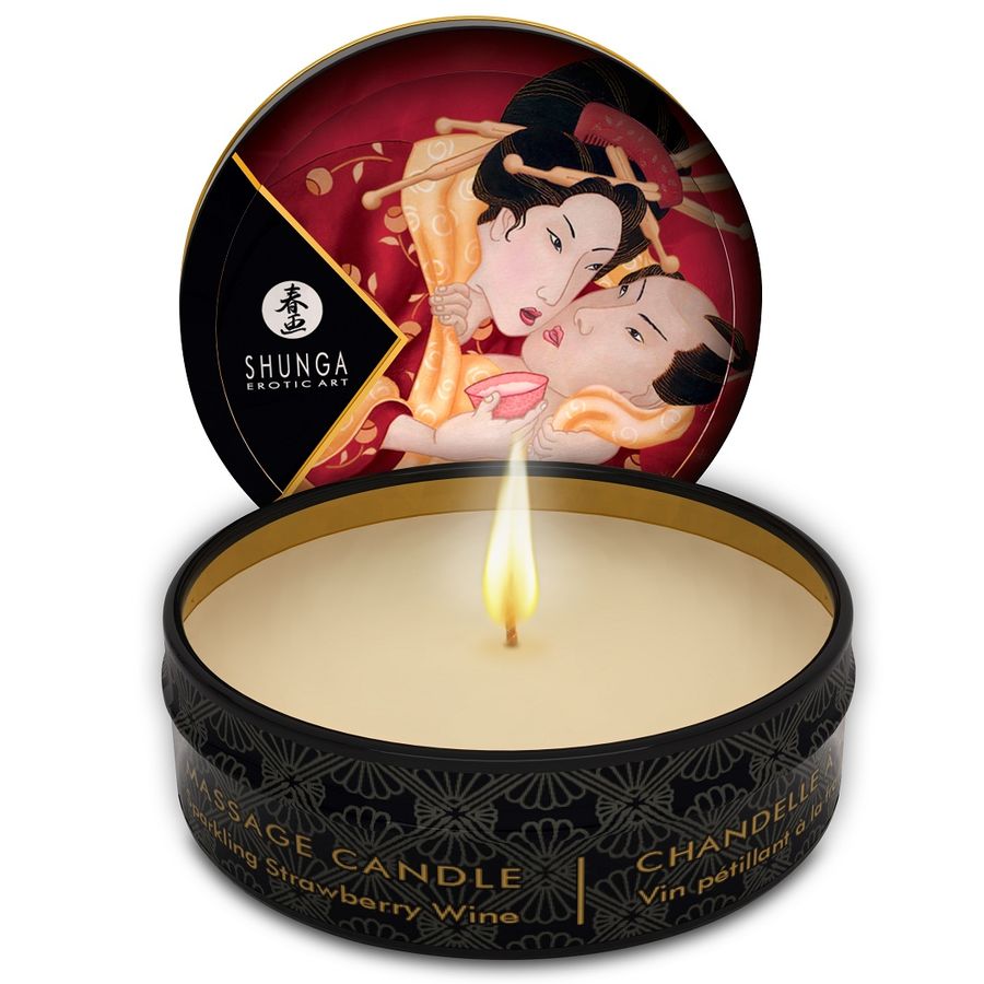 SHUNGA – MINI CARESS BY CANDELIGHT CANDELA DA MASSAGGIO FRAGOLE E CAVA 30 ML SHUNGA – MINI CARESS BY CANDELIGHT CANDELA DA MASSAGGIO FRAGOLE E CAVA 30 ML