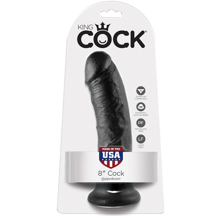 KING COCK - 8 DILDO NERO 20.3 CM - immagine 4