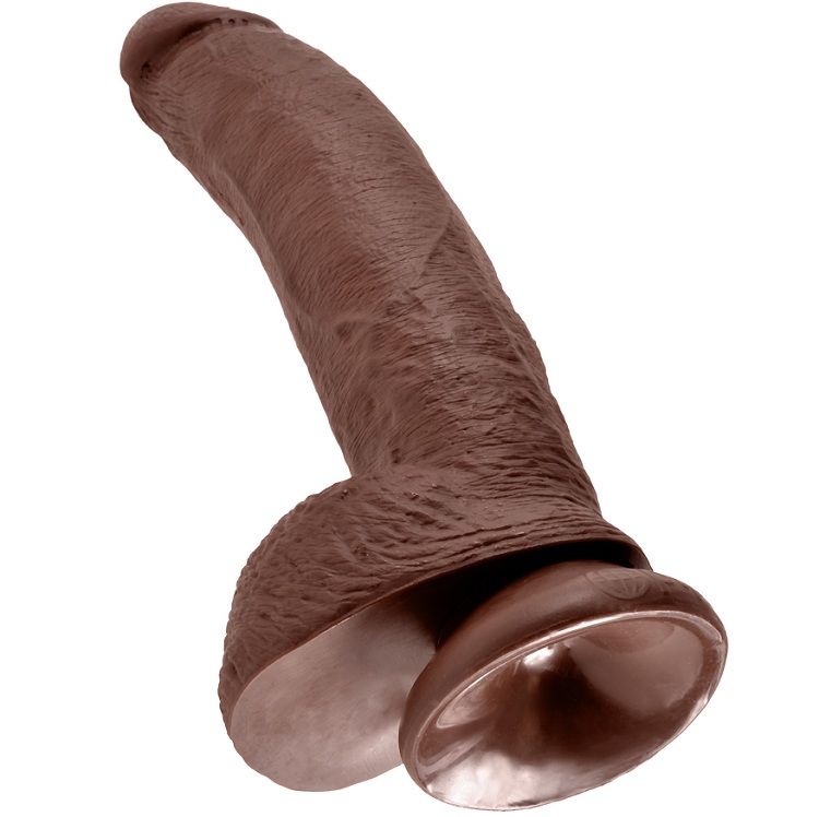 KING COCK - 9 DILDO MARRONE CON SFERE 22.9 CM - immagine 2