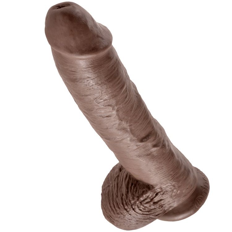 KING COCK – 10 DILDO MARRONE CON SFERE 25.4 CM