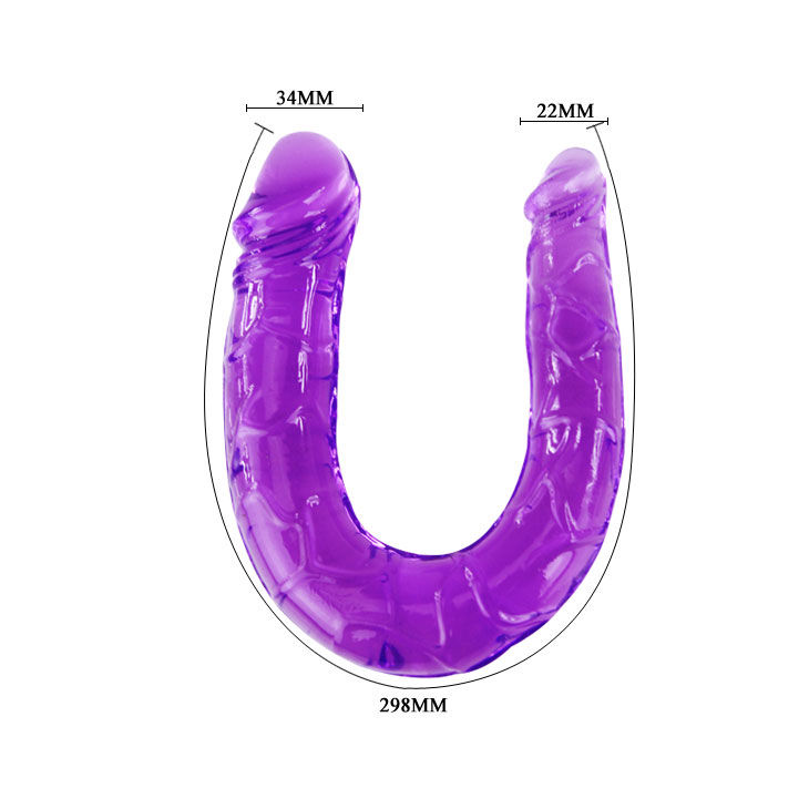 BAILE - DOPPIO DILDO IN JELLY FLESSIBILE LILLA - immagine 4