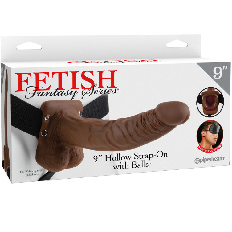 FETISH FANTASY SERIES - SERIES 9 HOLLOW STRAP-ON CON SFERE 22.9CM MARRONE - immagine 3