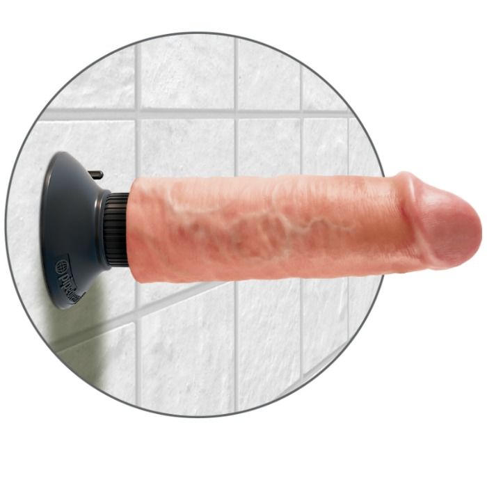 KING COCK - DILDO VIBRATORE 15.24 CM NATURALE - immagine 4
