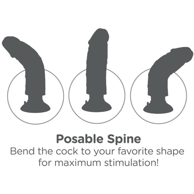 KING COCK - DILDO VIBRATORE 15.24 CM NATURALE - immagine 3