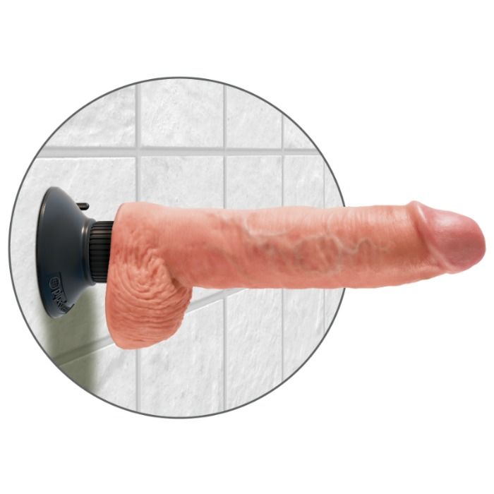 KING COCK - DILDO VIBRANTE CON TESTICOLI 25.5 CM COLORE NATURALE - immagine 3