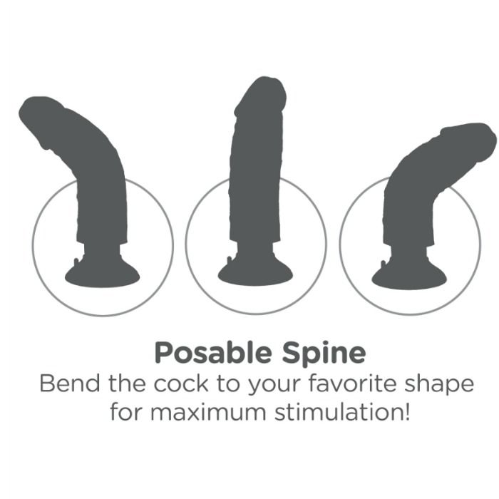 KING COCK - DILDO VIBRANTE CON TESTICOLI 25.5 CM COLORE NATURALE - immagine 6