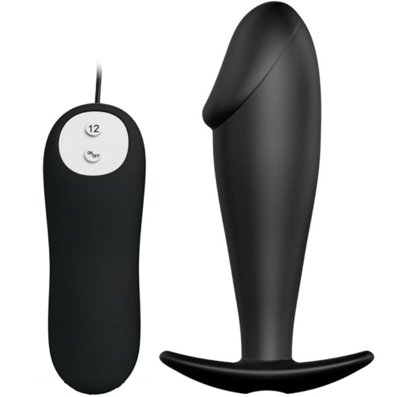 PRETTY LOVE – PLUG ANALE IN SILICONE FORMA DEL PENE E 12 MODALIT DI VIBRAZIONE NERO