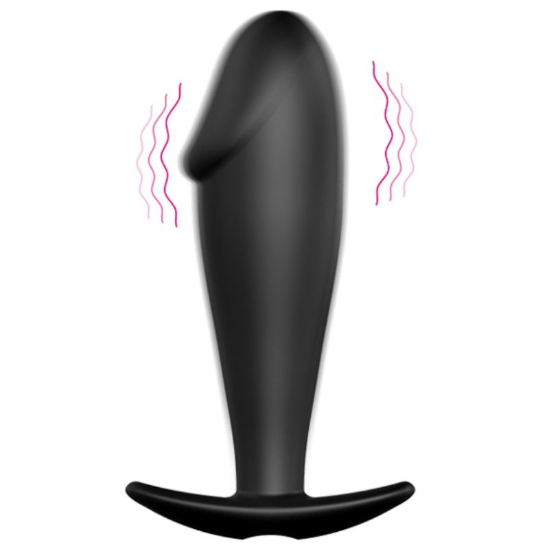 PRETTY LOVE - PLUG ANALE IN SILICONE FORMA DEL PENE E 12 MODALIT DI VIBRAZIONE NERO - immagine 9