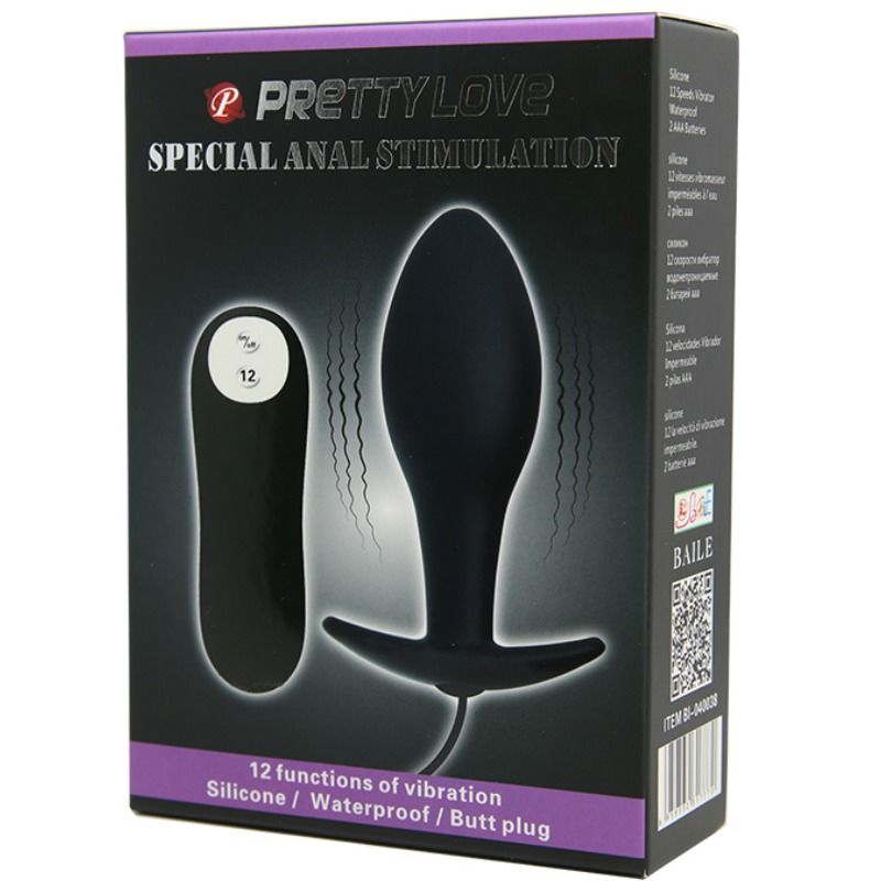 PRETTY LOVE - PLUG ANALE ANCORANTE IN SILICONE 12 MODALIT DI VIBRAZIONE NERO - immagine 8