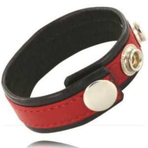 LEATHER BODY – CINTURINO IN PELLE REGOLABILE PER PENE ROSSO-NERO
