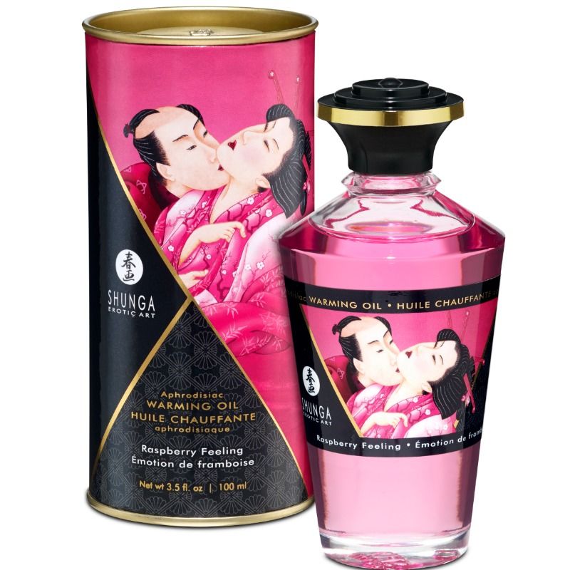 SHUNGA – OLIO DA MASSAGGIO EFFETTO CALORE SAPORE INTENSO DI LAMPONE 100 ML