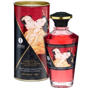 SHUNGA – OLIO DA MASSAGGIO EFFETTO CALORE FRAGOLE E CAVA 100 ML