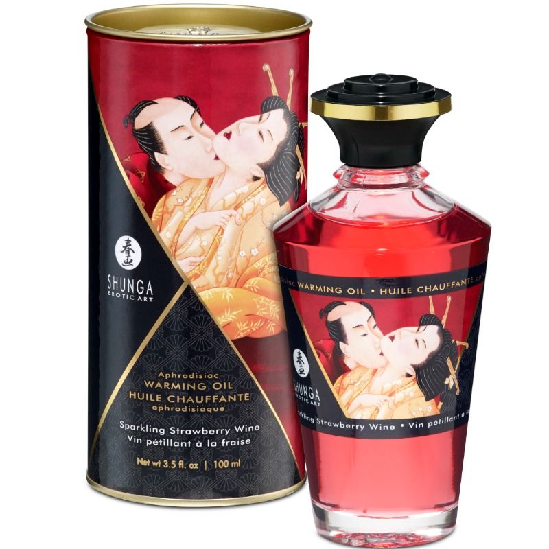 SHUNGA – OLIO DA MASSAGGIO EFFETTO CALORE FRAGOLE E CAVA 100 ML