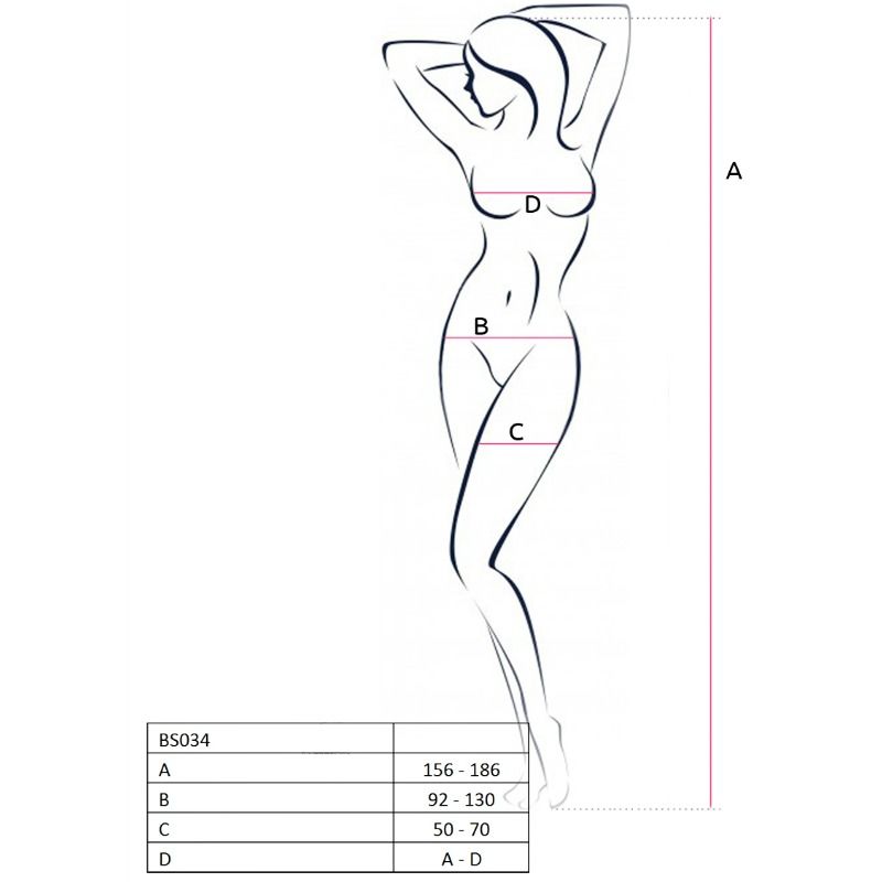 PASSION - WOMAN BS034 BODYSTOCKING BIANCO TAGLIA UNICA - immagine 2