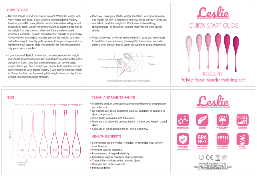 LESLIE - SET PER ALLENAMENTO MUSCOLI PELVICI KEGEL FIT 6 PEZZI - immagine 14