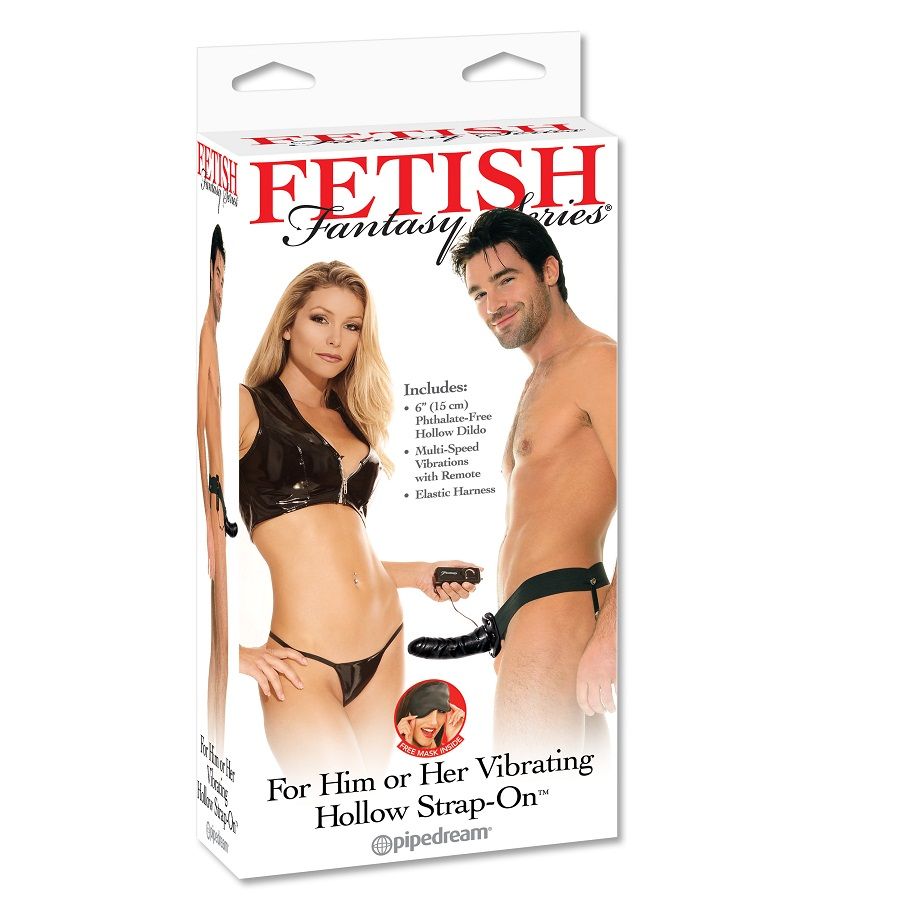 FETISH FANTASY SERIES - STRAP-ON CAVO VIBRANTE PER LEI O LUI NERO - immagine 4